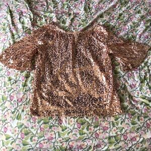 💜 Fashion Nova Sparkling Gold Sequin Top